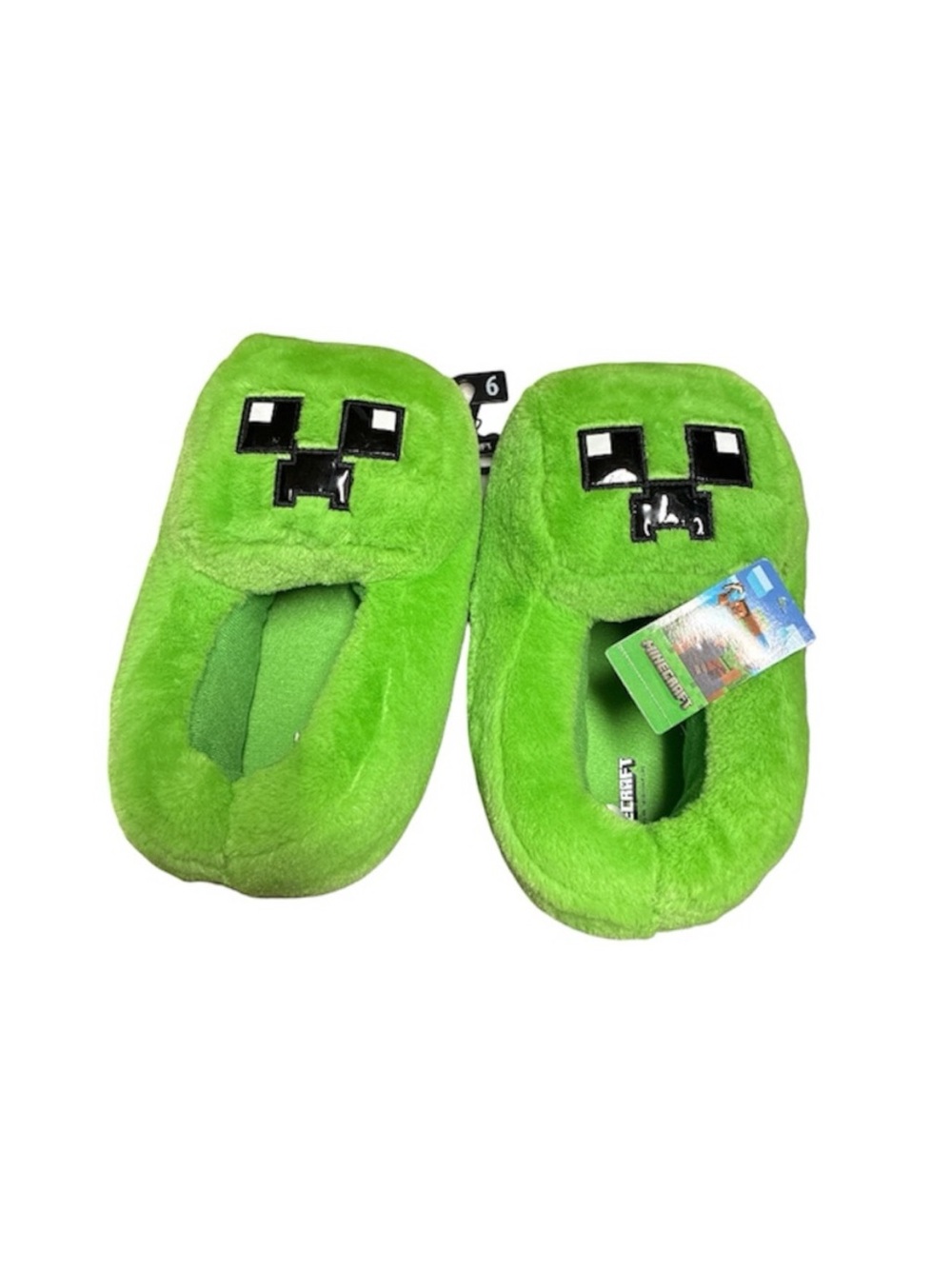 Minecraft Cozy Green Kids Slippers